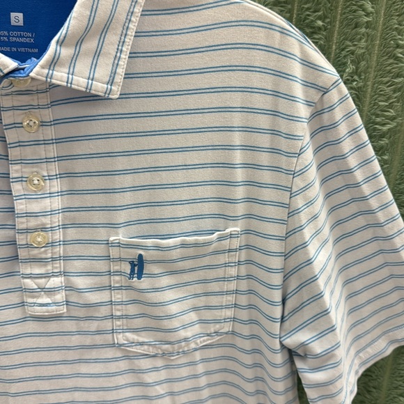 Johnnie-O Blue / White Stripe Cotton Polo Size small - Picture 2 of 7